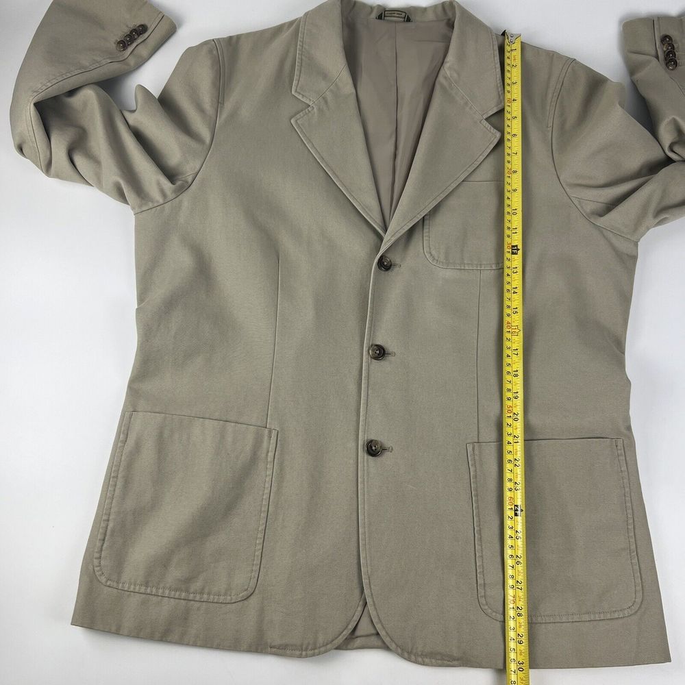 Eddie Bauer Blazer Men’s L Khaki‎ Cotton Canvas Unstructured Casual Oversized - Picture 14 of 16